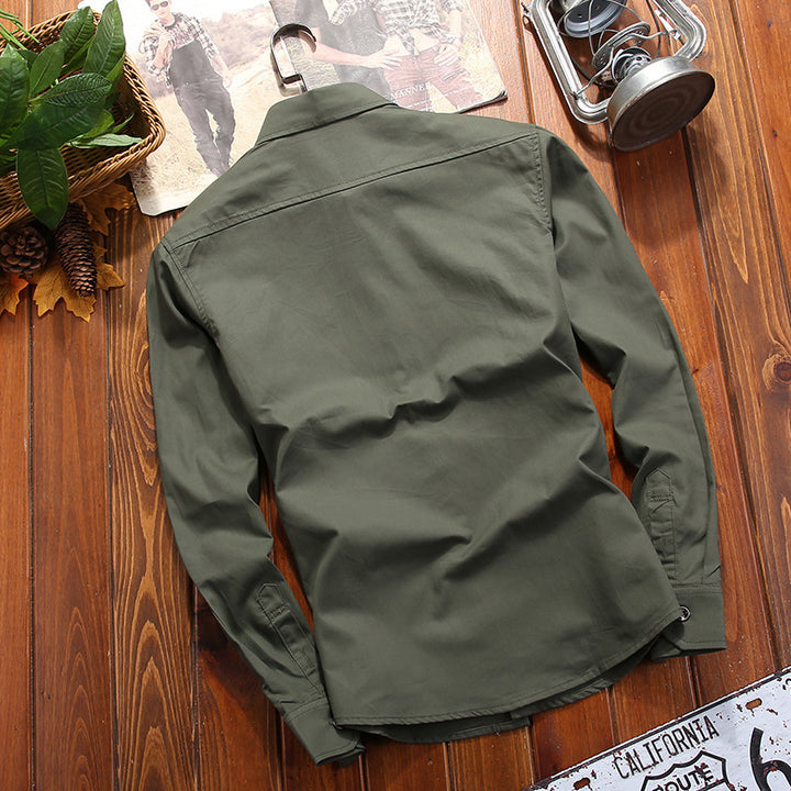 Herren Hemdjacke im Utility‑Look mit aufgesetzten Brusttaschen Drune