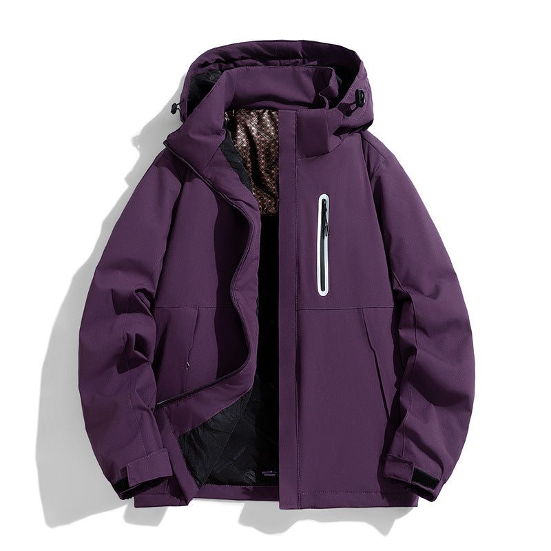 Herren wasserabweisende gesteppte Winterjacke mit Kapuze, thermischer Isolierung und reflektierender Brusttasche Drune