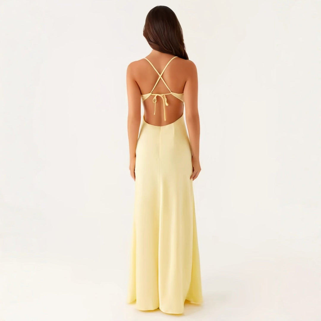 Damen Abendkleid mit verführerischem Spaghettiträger-Design und elegantem Schlitz Drune