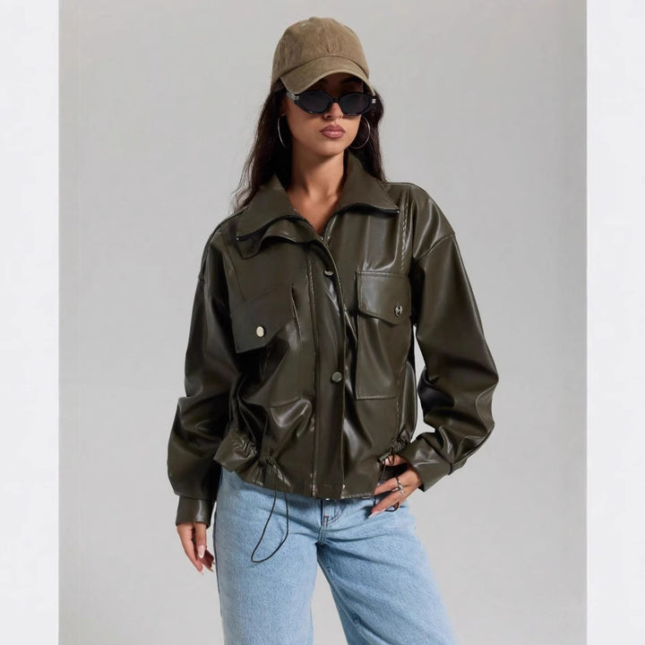 Damen lässige Oversized-Jacke mit großen Taschen Drune