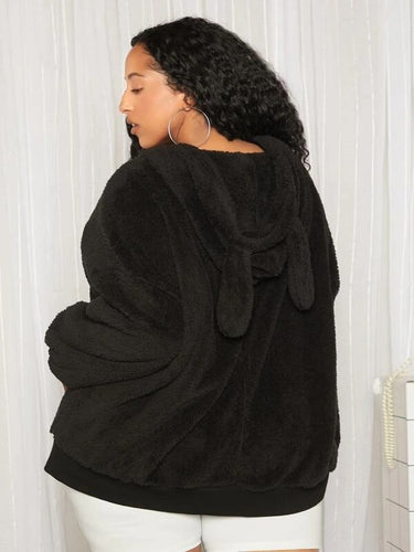 Damen Kuscheliger Oversized Hoodie mit Hasenohren Drune