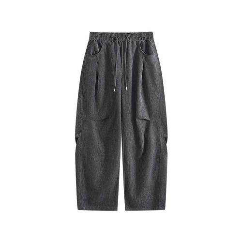 Damen Weite Cropped Komfort‑Cargohose mit elastischem Kordelbund und aufgesetzten Taschen Drune