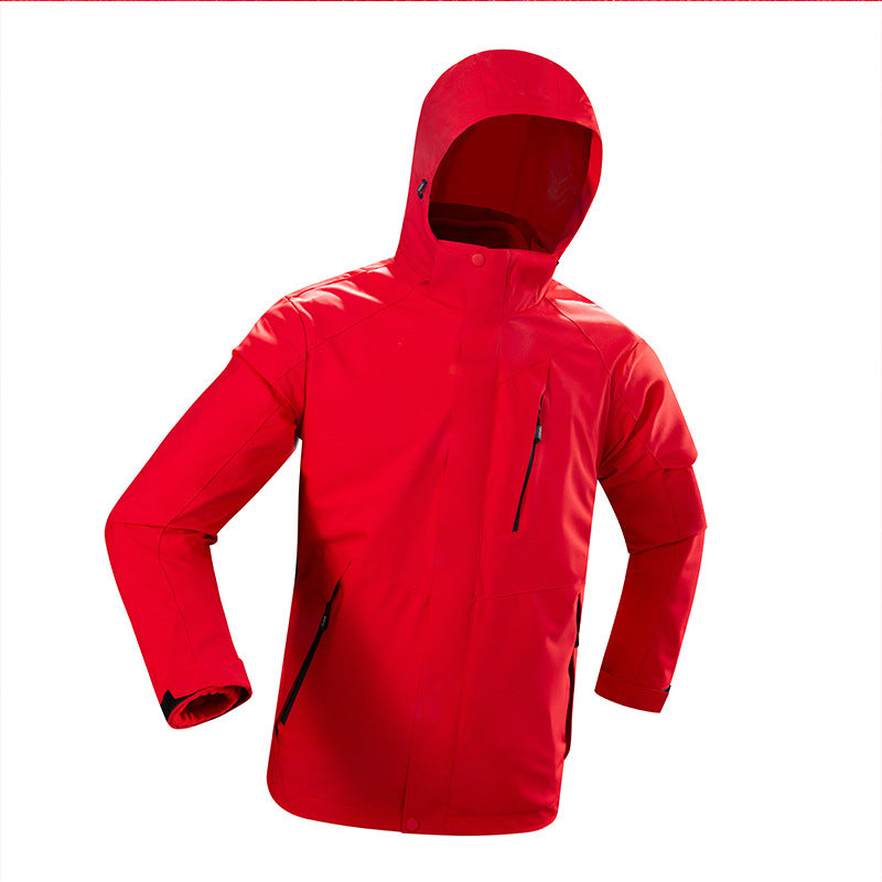 Herren Technische Softshelljacke mit Kapuze, winddichter Membran und Brust-Reißverschlusstasche Drune