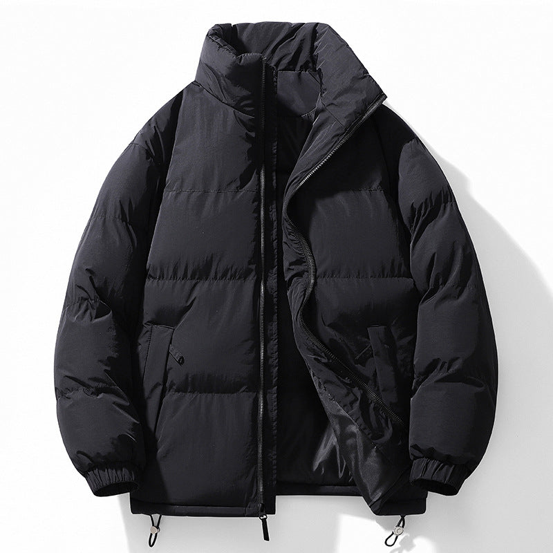 Herren gesteppte Thermo-Steppjacke mit hohem Stehkragen, Zwei-Wege-Reißverschluss und Kordelzugsaum Drune