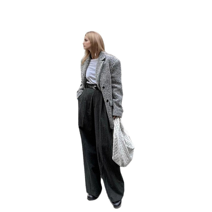 Damen Oversize Wollmix-Blazer im Bouclé-Look mit kastiger Silhouette Drune