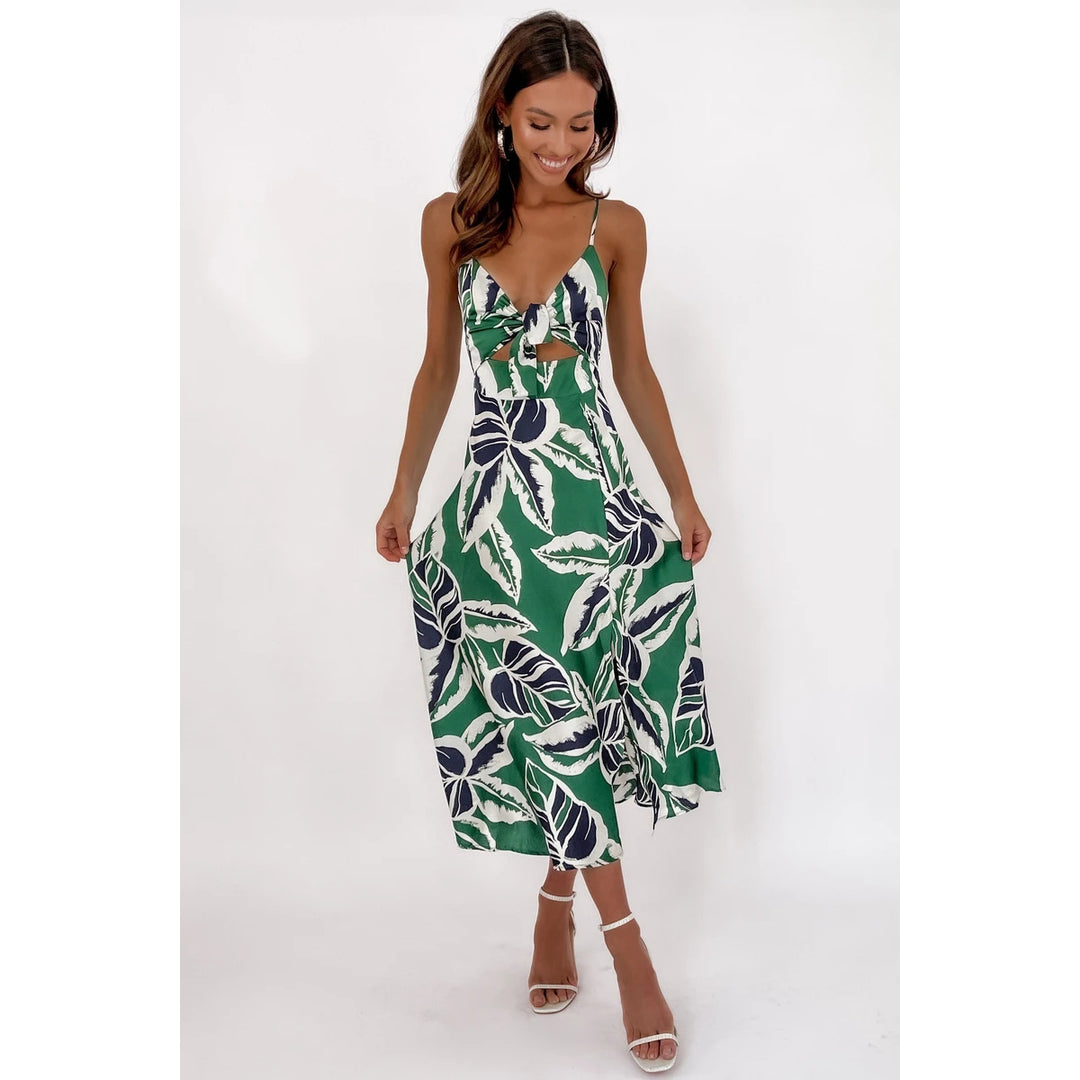 Damen Wickelkleid mit floralem Print und verspielt schwingendem Saum Drune