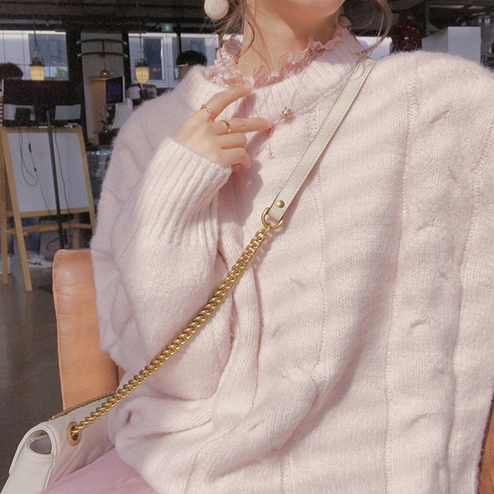 Damen Grobstrickpullover mit elegantem Zopfmuster und lässigem Schnitt Drune