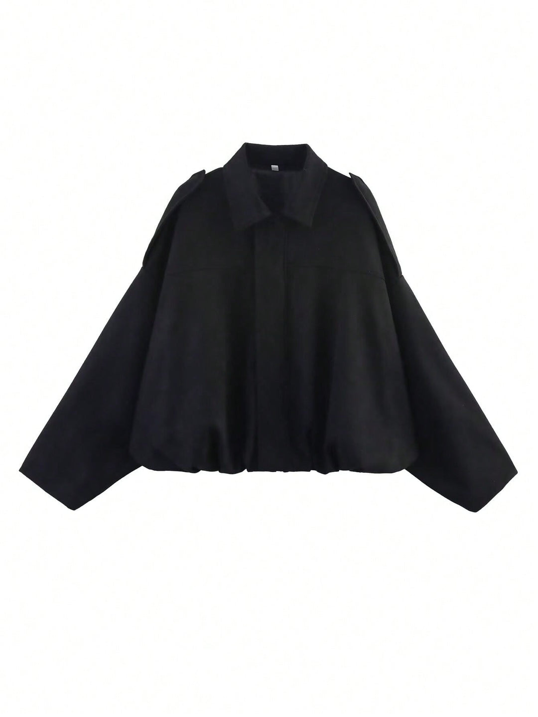 Damen nan weite Kurzjacke mit Ballonbund, verdecktem Verschluss und Schulterklappen Drune