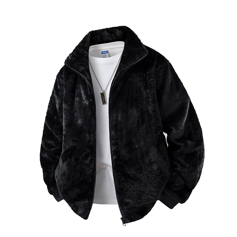 Herren Fleecejacke mit hohem Kragen und elastischem Bund Drune