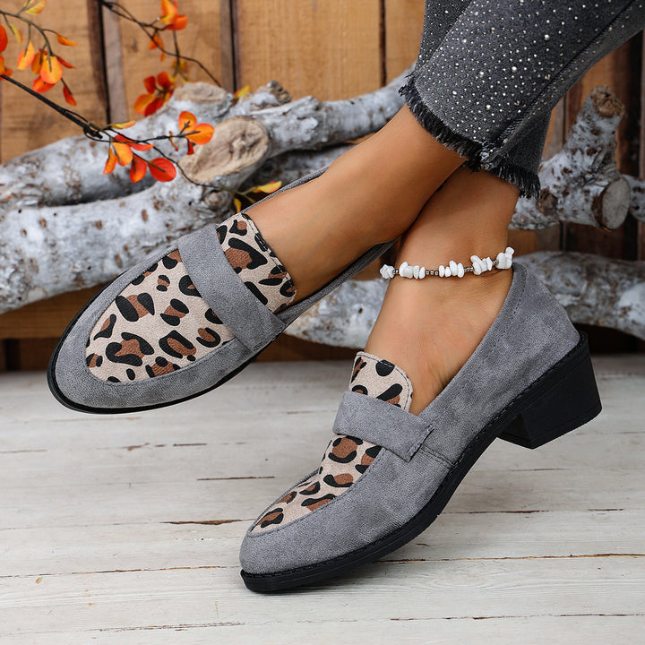 Damen Loafer mit modischem Leopardenmuster und bequemem Fußbett Drune