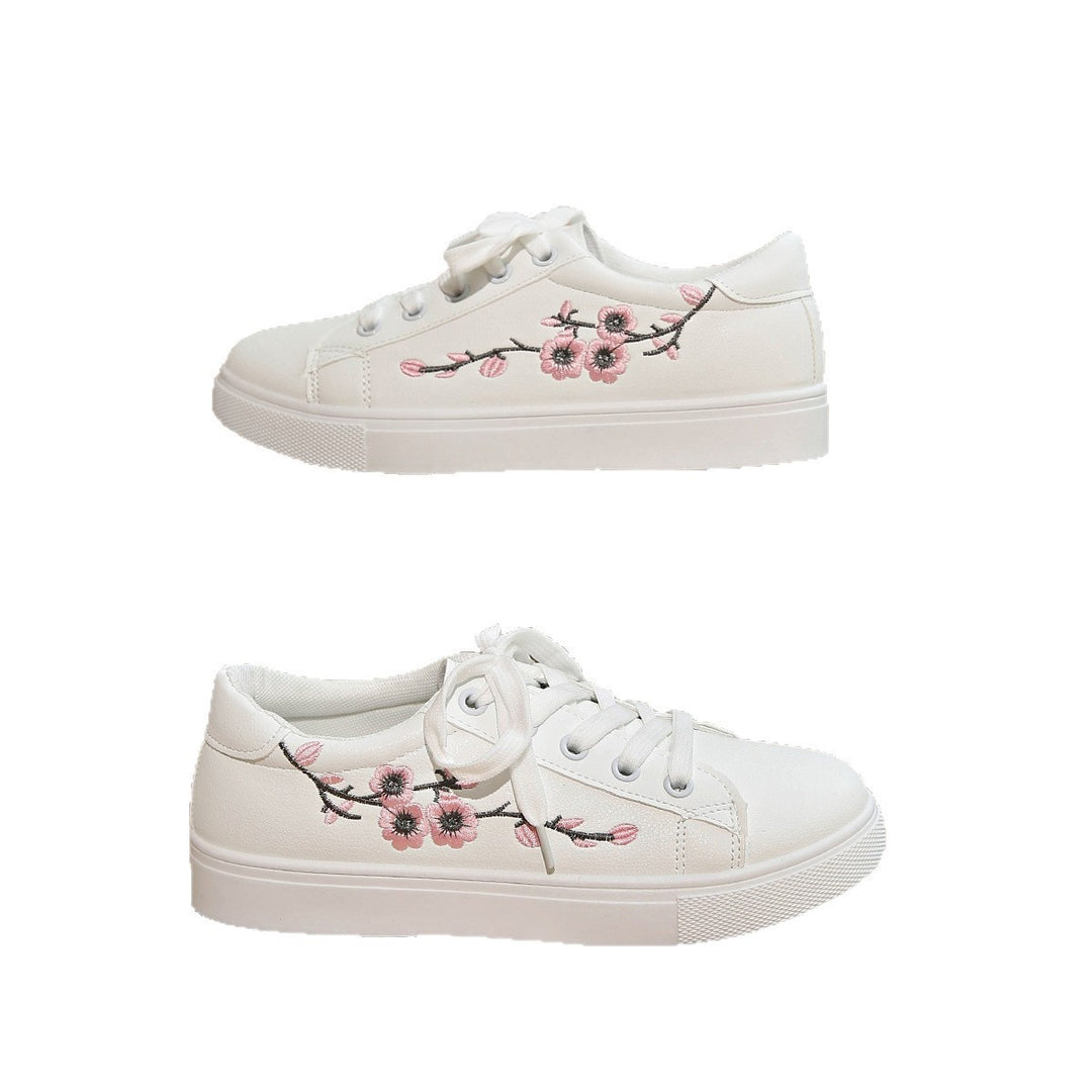 Damen Plateausneaker mit floraler Stickerei und gepolstertem Komfortfußbett Drune