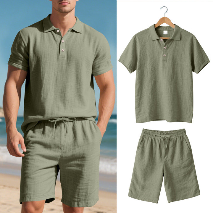 Drune | Kurzärmliges Poloshirt und Shorts Strandanzug