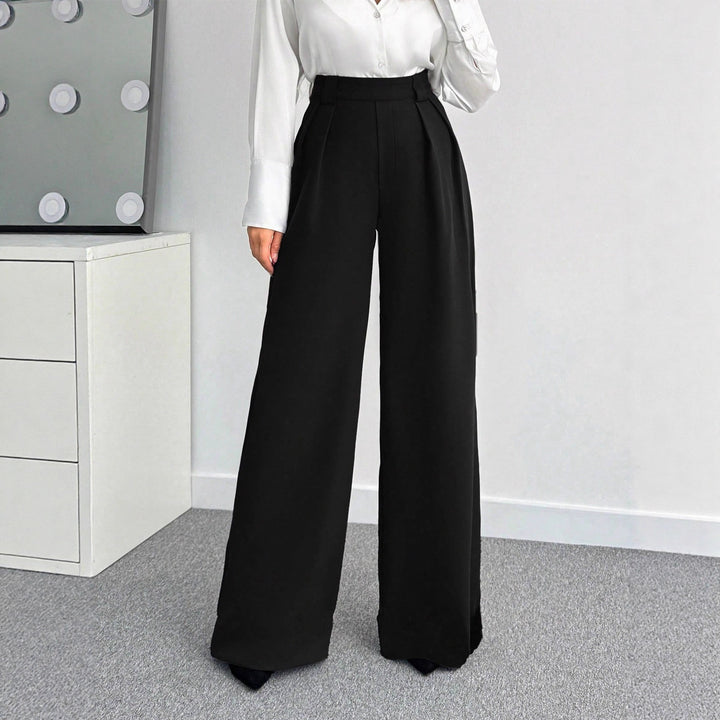 Damen Hochtaillierte Weitbein-Hose mit Gürtel Drune