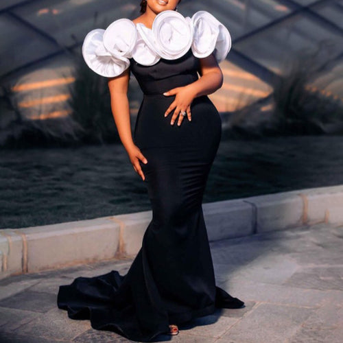 Damen Elegantes Mermaid-Kleid mit auffälligem Statement-Oberteil Drune