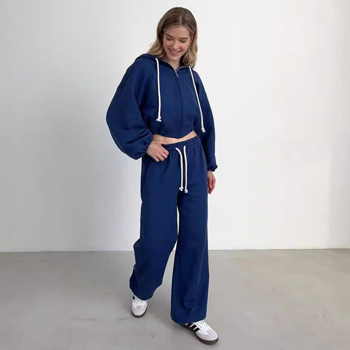 Damen lässiger Hoodie und weit geschnittene Hose Drune