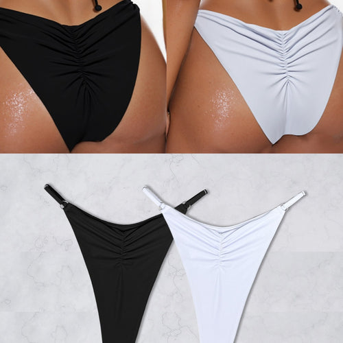 Damen Bikini-Höschen mit raffinierten Raffungselementen und hohem Beinausschnitt Drune
