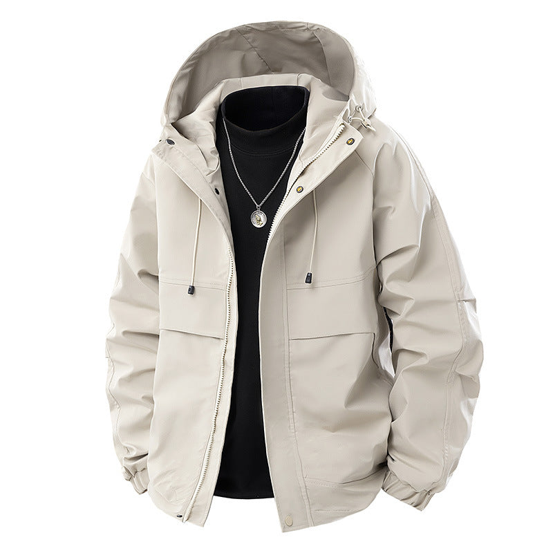 Herren Technische Kapuzen-Outdoorjacke mit Utility-Taschen und winddichter Membran Drune