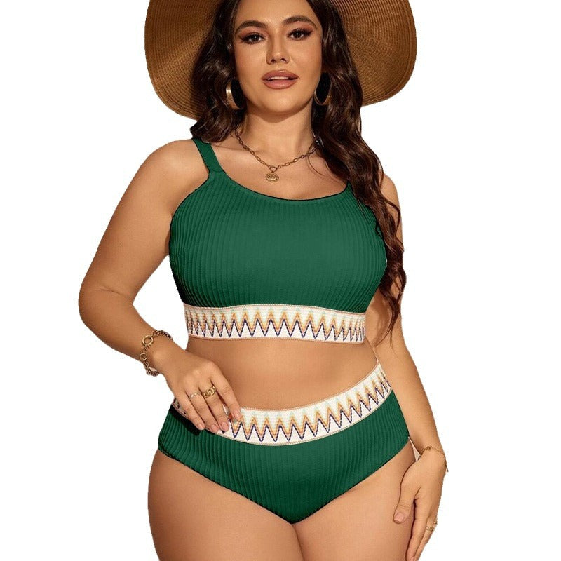 Damen Sportliches Bikini-Set mit hoher Taille und elastischem Bund Drune