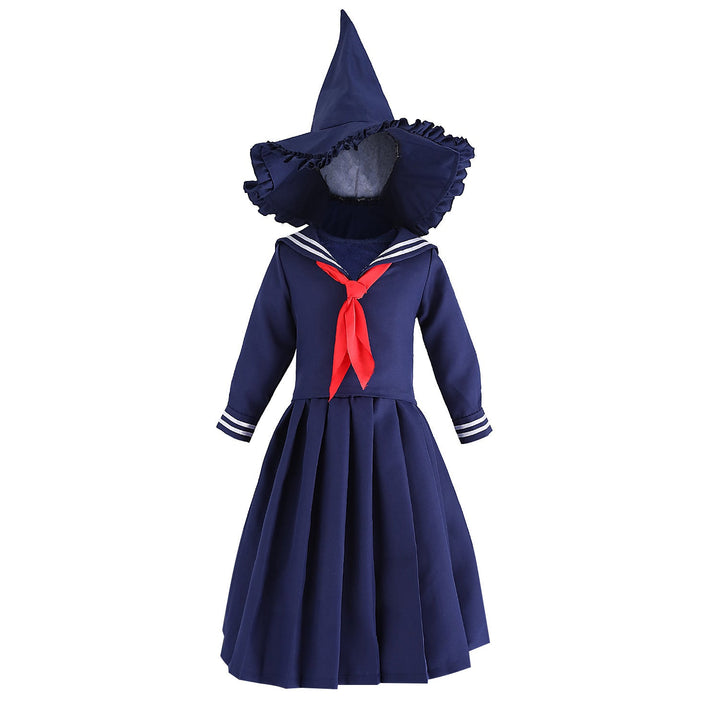 Mädchen Matrosenkleid mit großem Kragen und rotem Halstuch Drune