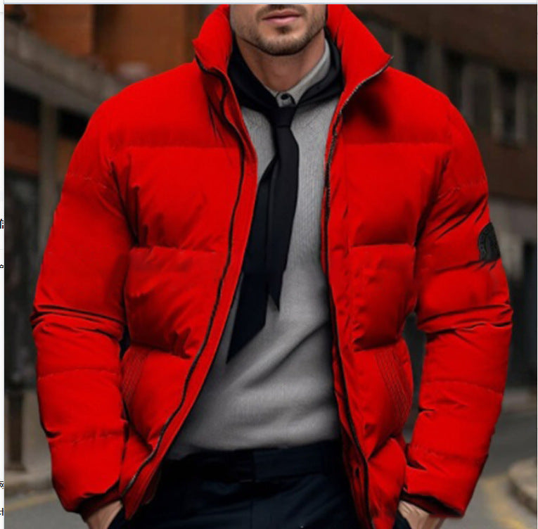 Herren gesteppte Winterjacke mit hohem Kragen und individuell anpassbarem Verschluss Drune