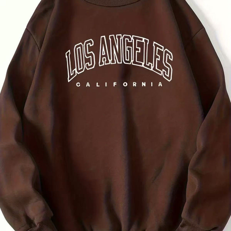 Damen Lässiger Sweatshirt mit Vintage Los Angeles Druck Drune