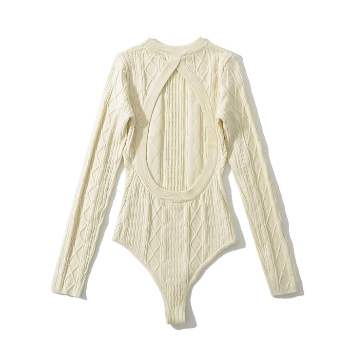 Damen Langarm Bodysuit mit strukturiertem Design Drune