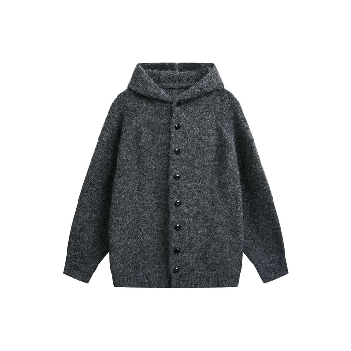Damen Wollmix‑Cape‑Cardigan mit Kapuze, Knopfleiste und Raglanärmeln Drune