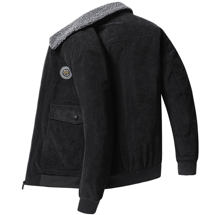 Herren Cord-Blouson mit Sherpa-Kragen, wattierter Innenlage und Reißverschluss Drune
