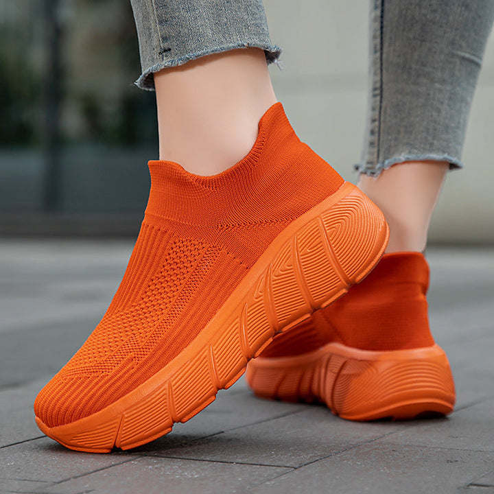 Damen Schnürlose Freizeitsneaker mit flexiblem Strick-Obermaterial Drune