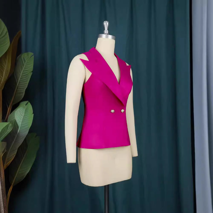 Damen elegantes Blazer-Ensemble mit modernem Schnitt und feinen Knopfdetails Drune