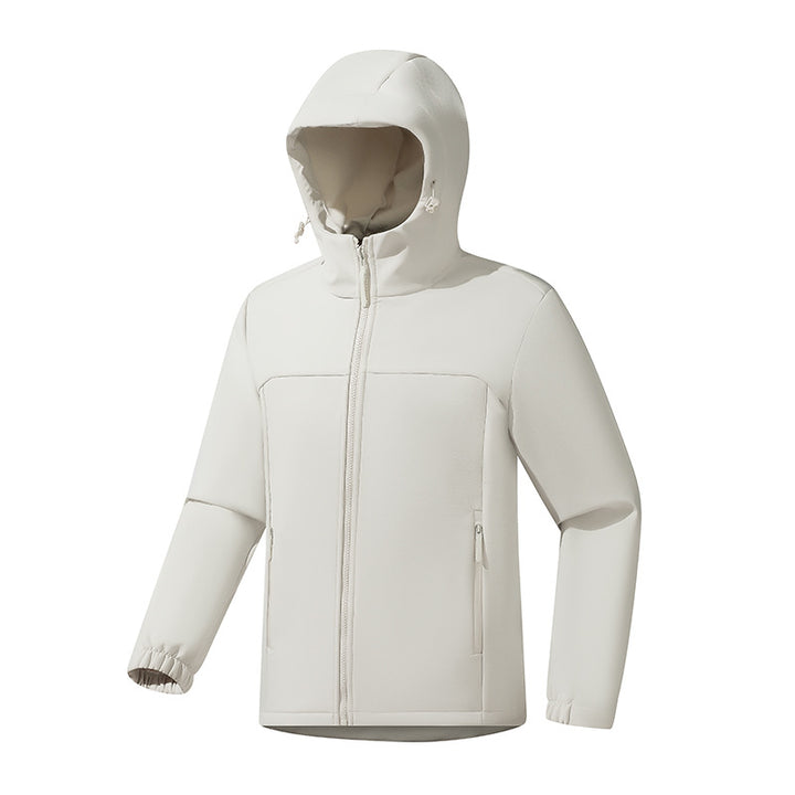 Herren Leichte Softshelljacke mit Kapuze, wind- und wasserabweisender Oberfläche und Reißverschlusstaschen Drune