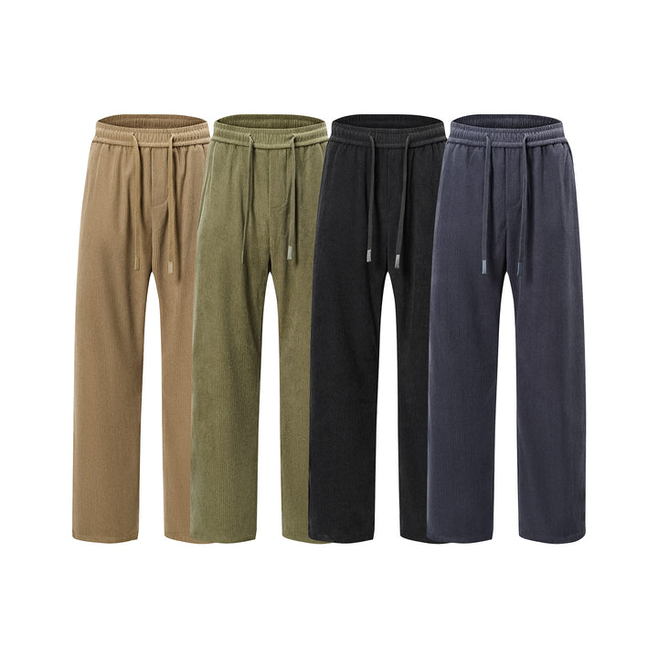Damen Breit geschnittene Cordhose mit Tunnelzugbund und nachhaltigem Baumwollmix Drune