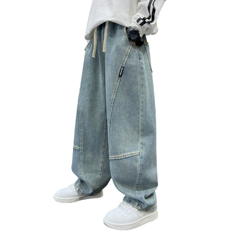 Herren lässige Utility-Jeans mit breitem Bein Drune