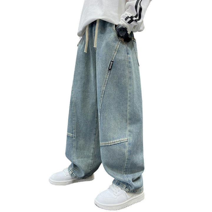Herren lässige Utility-Jeans mit breitem Bein Drune