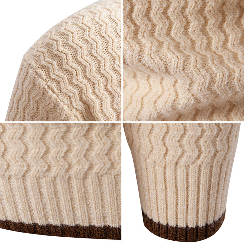 Herren Strickpullover mit hohem Kragen und strukturiertem Zopfmuster Drune