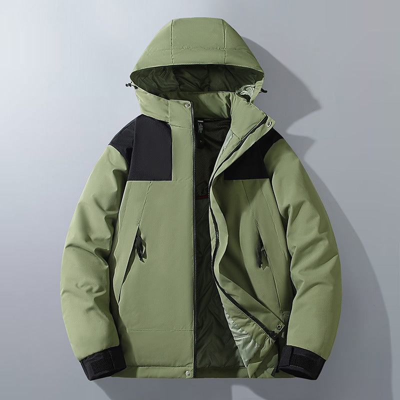 Herren Wasserabweisender Winterparka mit Kapuze, Thermoisolierung und kontrastierenden Schulterpaneelen Drune