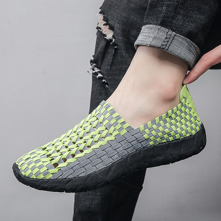 Unisex nan geflochtene elastische Slipper mit leichter dämpfender Sohle Drune
