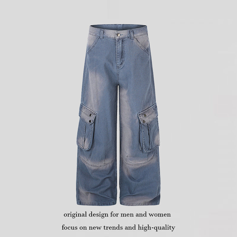 Damen Weite Cargo-Denim-Culotte mit Utility-Taschen Drune