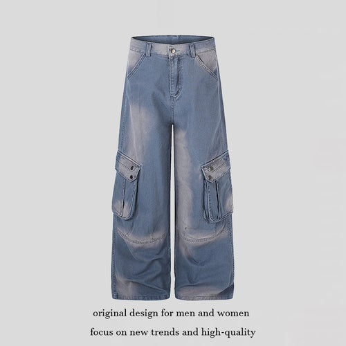 Damen Weite Cargo-Denim-Culotte mit Utility-Taschen Drune