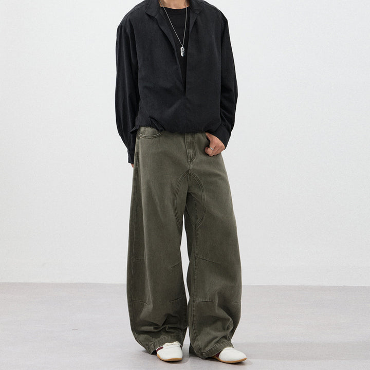 Herren Ultraweite Baggy-Hose mit markanter Schrittpasse und verstärkten Kniepanelen Drune