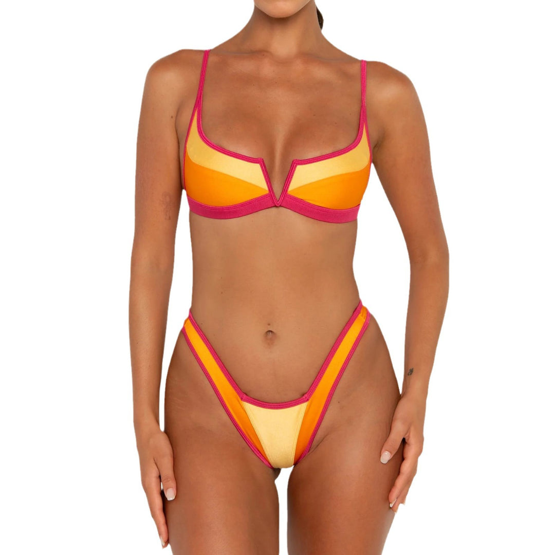 Damen Triangel-Bikini mit modernen Grafik-Elementen Drune