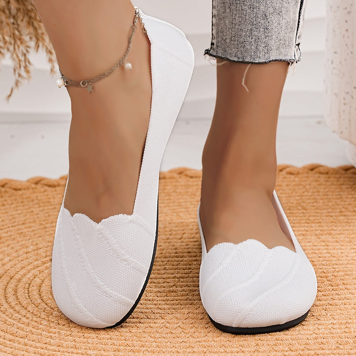 Damen Ballerinas mit elegantem Wellenmuster und rutschfester Sohle Drune