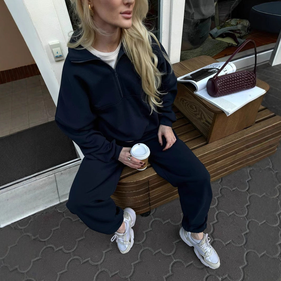 Damen Lässiger Oversized Hoodie und Jogginghose Set Drune