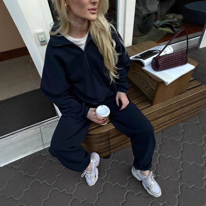 Damen Lässiger Oversized Hoodie und Jogginghose Set Drune