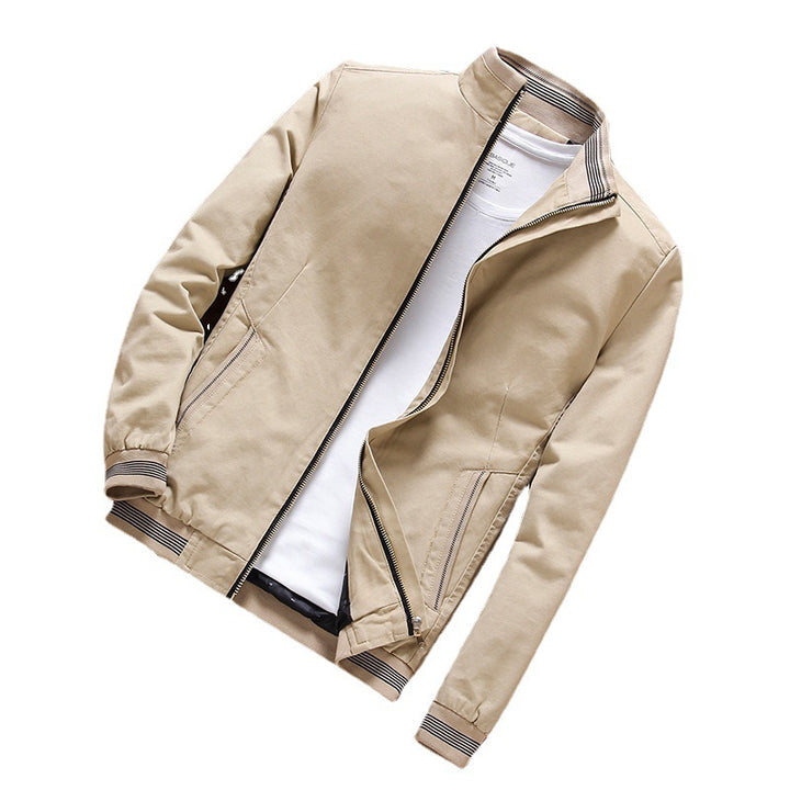 Herren Zip-Blouson im Bomberschnitt aus Baumwollmix mit kontrastierenden Rippdetails Drune