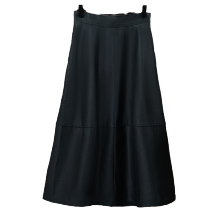 Damen Eleganter, schwingender Lederrock Drune