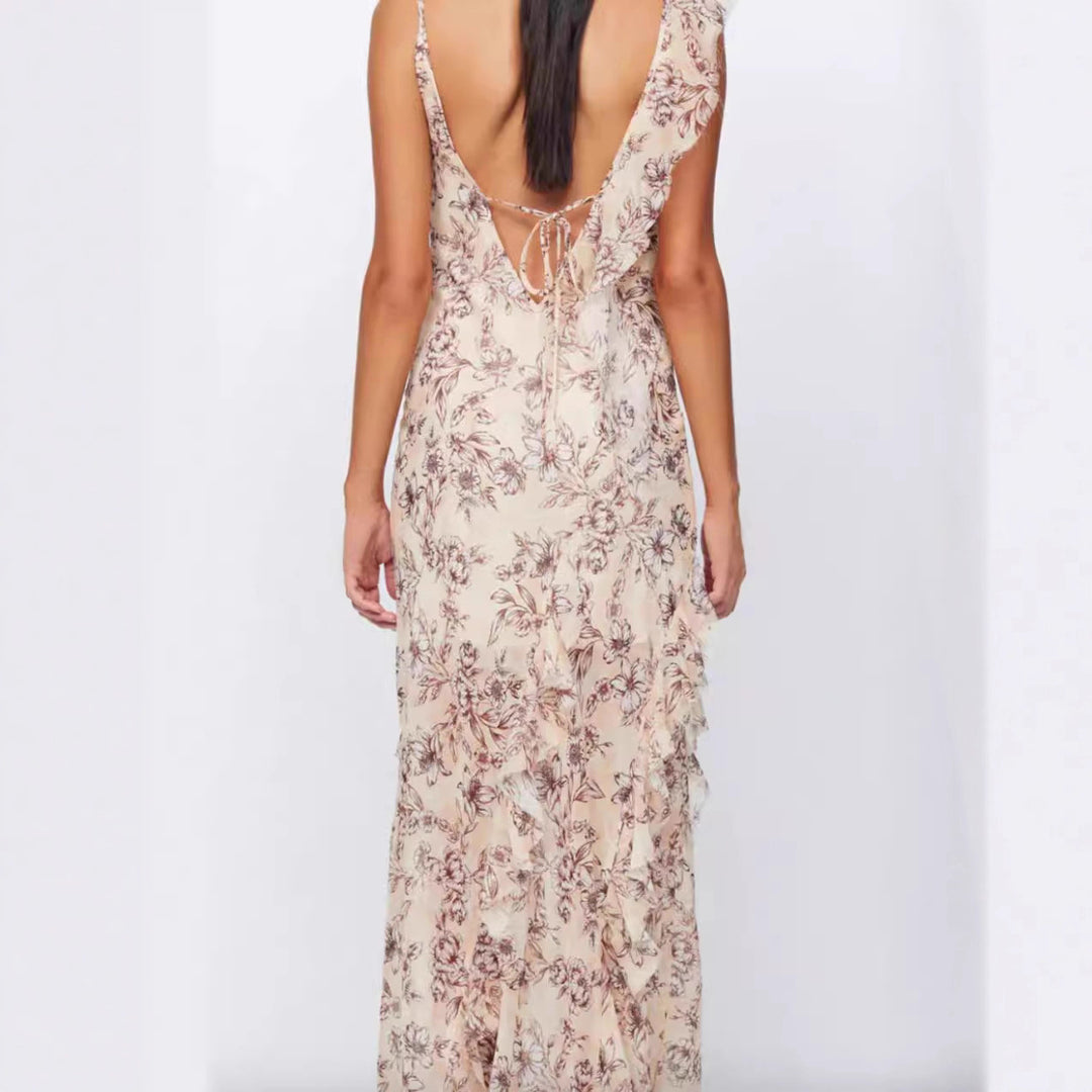 Damen Sommerliches Maxikleid mit floralen Prints Drune