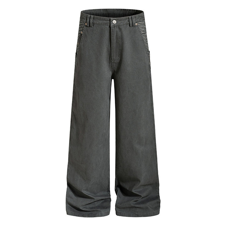 Damen Weite High‑Waist Culotte-Jeans im Palazzoschnitt mit kontrastierten Eingrifftaschen Drune