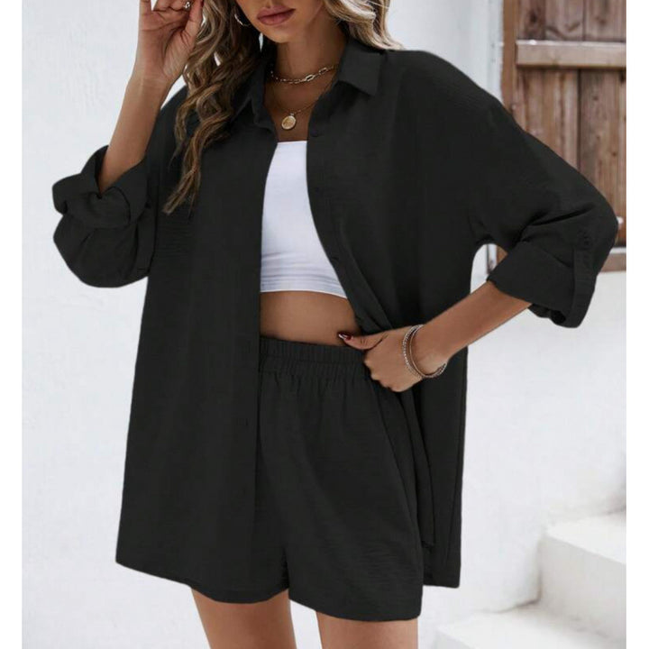 Damen lässiges Oberteil und Shorts Set Drune