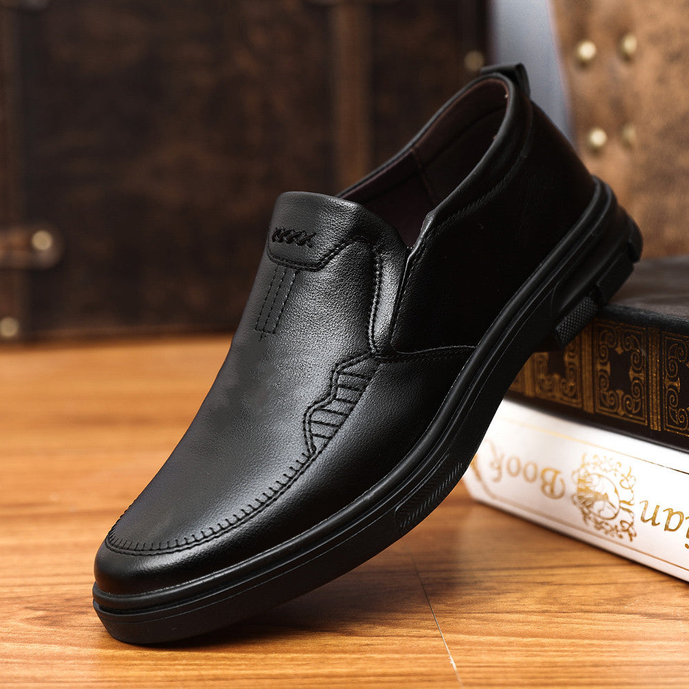 Herren Klassische Slip-On Lederschuhe mit gepolsterter Laufsohle Drune